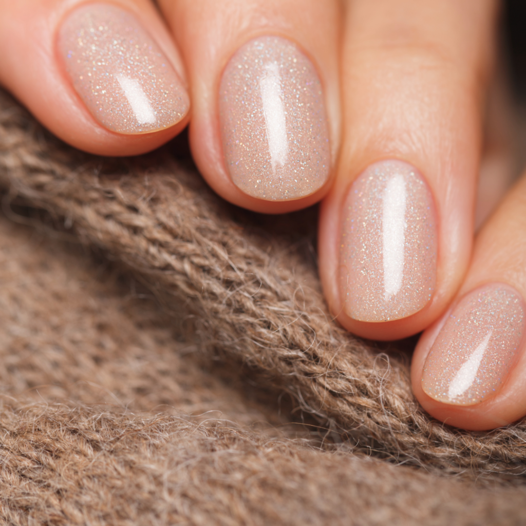 Elegancki manicure ombre na jesień, przejścia kolorów od brązu po ciemny beż Elegancki manicure ombre na jesień, przejścia kolorów od brązu po ciemny beż